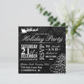 Fête de Noël Père Noël Sleigh Invitations (Debout devant)