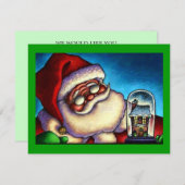 FÊTE DE NOËL PÈRE NOËL SNOWGLOBE INVITATION (Devant / Derrière)