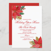 Fête de Noël Poinsettia Invitation