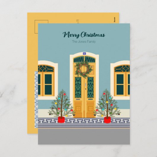 Fête de Noël Portugais Carte de la Maison (Devant / Derrière)