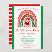 Fête de Noël pour enfants, Invitation de fête de v (Devant / Derrière)