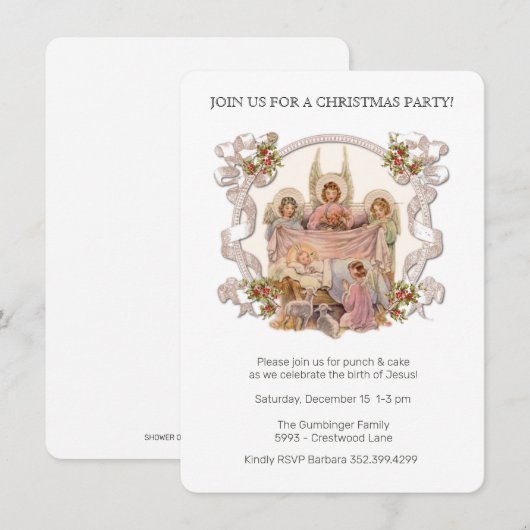 Fête de Noël pour Jésus Invitation (Devant / Derrière)