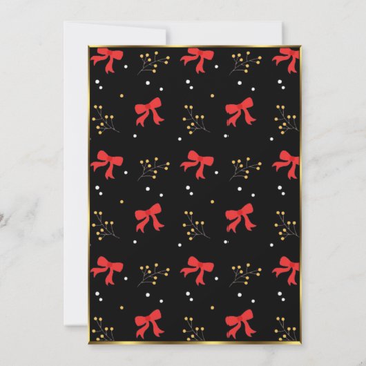 Fête de Noël Red Black Invitation (Dos)