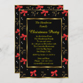 Fête de Noël Red Black Invitation (Devant / Derrière)