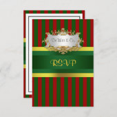 Fête de Noël Red Grn Gold RSVP (Devant / Derrière)