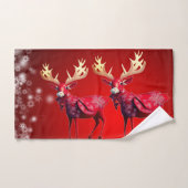 Fête de Noël Red Reindeer Vacances d'hiver (Serviette à main)