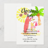 Fête de Noël Rétro d'Été Invitation Père Noël (Devant / Derrière)