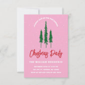 Fête de Noël rose clair et vert Invitation (Devant)