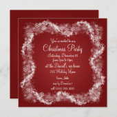 Fête de Noël Rouge Invitations Fêtes Noël (Devant / Derrière)
