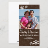 Fête de Noël Russe Carte photo Flocon de neige 4x8 (Devant / Derrière)