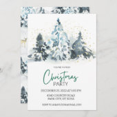 Fête de Noël Rustique Invitation Forêt de cerfs (Devant / Derrière)