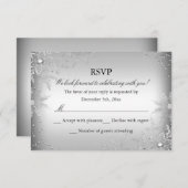 Fête de Noël Silver Crystal Snowflake RSVP (Devant / Derrière)