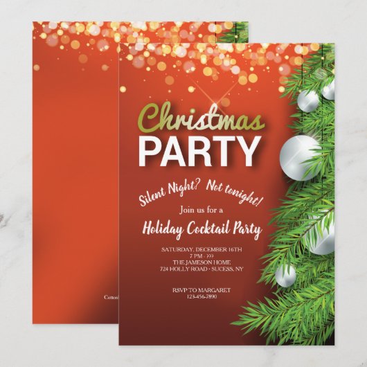 Fête de Noël trop Invitation (Devant / Derrière)