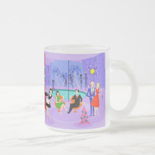 Fête de Noël Tropicale Rétro Mug de verre givr