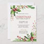 Fête de Noël verte et élégante| Invitation (Devant)