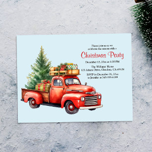 Fête de Noël Vintage Camion Invitation de vacances