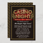 Fête de nuit du Casino Invitations à thème du bal (Devant / Derrière)