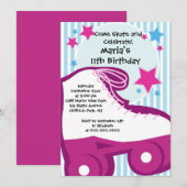 Fête de patinage de patinage Invitations d'anniver (Devant / Derrière)