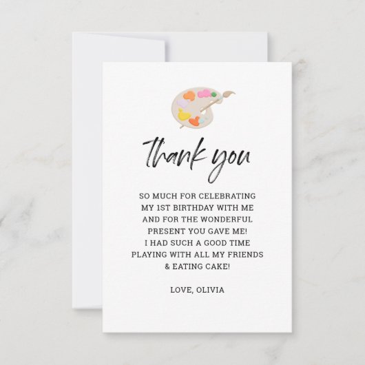 Fête de peinture 1er anniversaire Merci  (Devant)