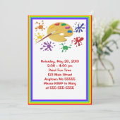 Fête de peinture artistique Invitation d'anniversa (Debout devant)