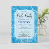 Fête de Piscine Moderne | Invitation d'anniversair (Debout devant)