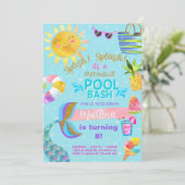 Fête de piscine pour filles, invitation d'été au b (Debout devant)