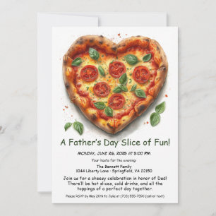 Fête de pizza en forme de cœur – Invitation modifi