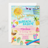 Fête de plage de filles, invitation d'été à la pla (Devant / Derrière)