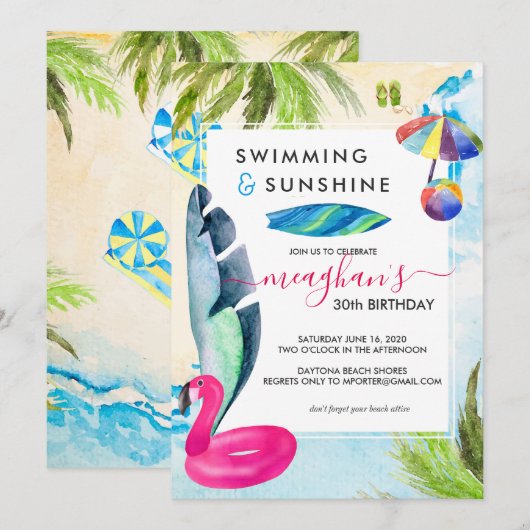 Fête de plage | Invitation à une soirée d'été (Devant / Derrière)