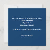 Fête de plage - Invitation de carte (Dos)
