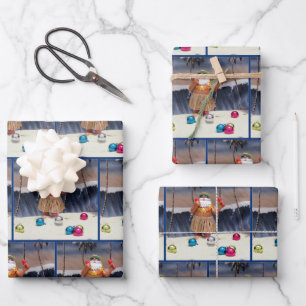 Fête de plage Santa Claus - Papier d'enveloppement