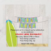 Fête de plage Surf ça décolle Invitation planche d (Devant / Derrière)