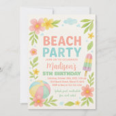 Fête de plage tropicale Invitations et décoration (Devant)