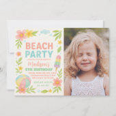 Fête de plage tropicale Invitations et décoration (Devant)
