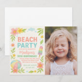 Fête de plage tropicale Invitations et décoration (Devant / Derrière)