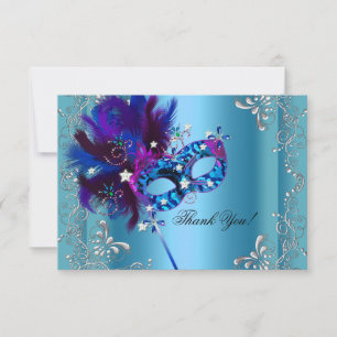 Fête de Quinceanera Merci Masquerade Bleu