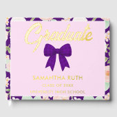 Fête de remise de diplômes à ruban gingham violet (Recto)