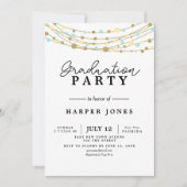 fête de remise de diplômes invitation tteal et or  (Devant)