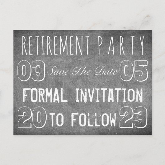 Fête de retraite personnalisée, carte de sauvegard (Devant)