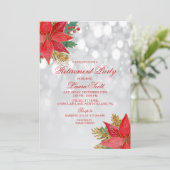 Fête de retraite Poinsettia Invitation (Debout devant)