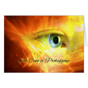 Fête de Saint-Cono en Italie face et feu