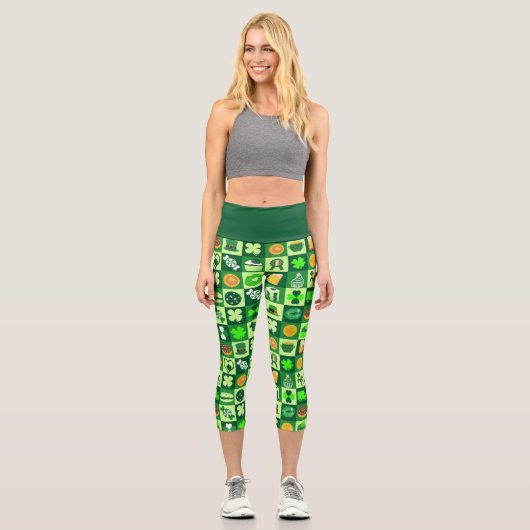 Fête De Saint Patrick Motif Capri Leggings (Recto)