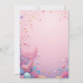 Fête de sirène rose magique Invitation d'anniversa (Dos)