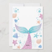 Fête de sirène rose personnalisée Invitation d'ann (Dos)
