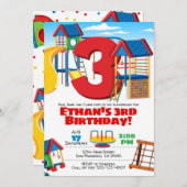 Fête de terrain de jeu, Invitation d'anniversaire  (Devant / Derrière)