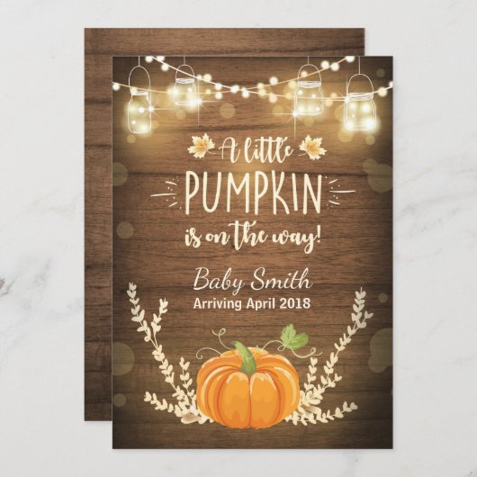 Fête de Thanksgiving faire-part Petit Citrouille (Devant / Derrière)