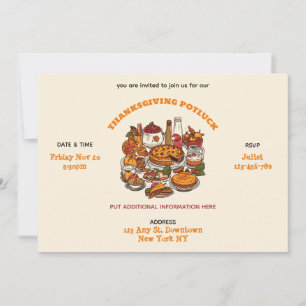 Fête de Thanksgiving Potluck Invitation