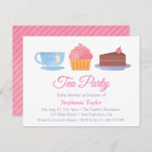 Fête de thé à la Cupcake Invitations de douches po (Devant / Derrière)