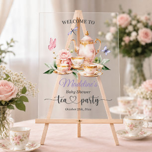 Fête de thé élégante Papillons Baby Shower