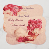 Fête de thé victorienne - invitation de douche pou (Devant / Derrière)